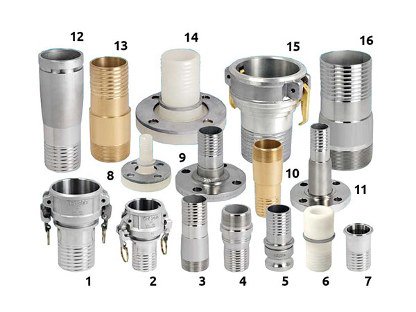 16 types of fittings that can be installed on composite hoses