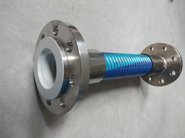 A flexible chemicals composite hose with a connector