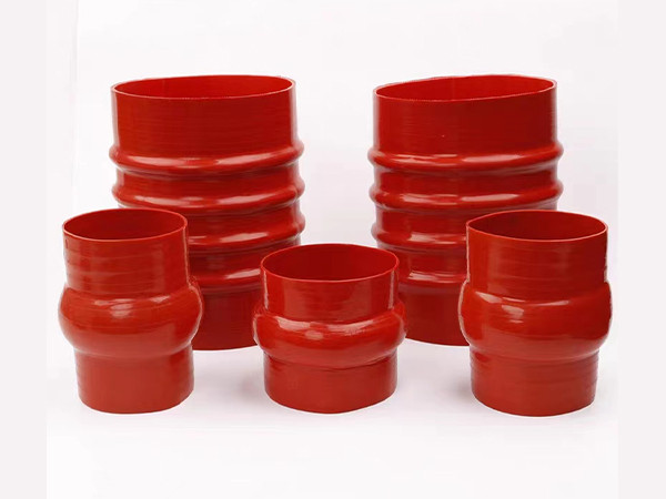 Red corrugated silicone sleeve