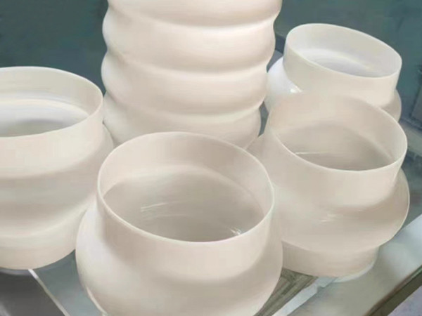 White corrugated silicone sleeve