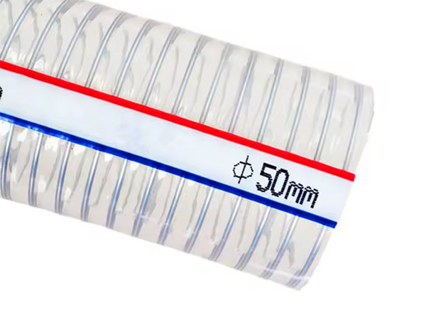 A food-grade PVC steel wire reinforced hose with a diameter of 50 mm