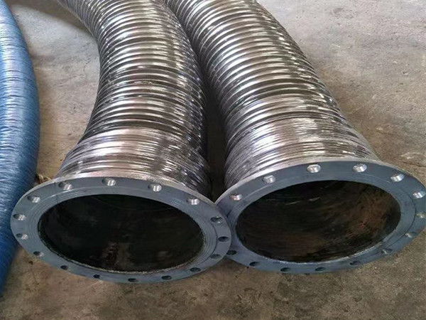 Two rubber flexible air duct hoses with flange heads
