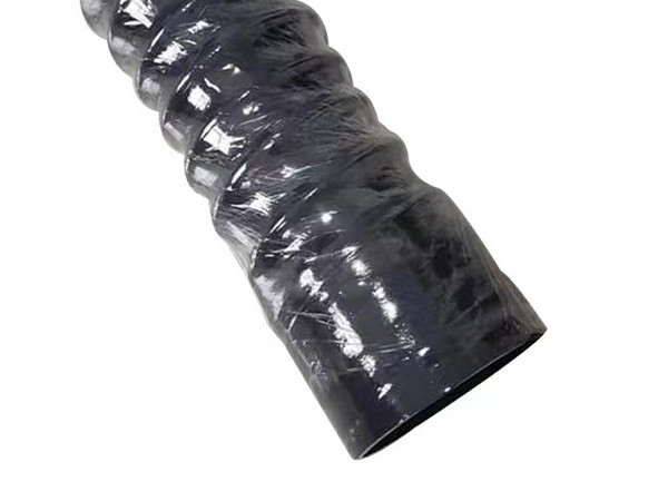 A black rubber flexible air duct hose.