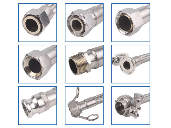 Nine types of fittings suitable for SAE 100R14 PTFE lined hydraulic hose products