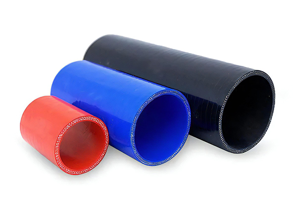Side view of straight silicone coupling hose on the white background